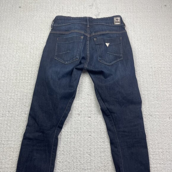 Y2K Guess Jeans Dark Wash Zipper pocket Denim Jeans Women Sz 27 Goth Emo Retro - Picture 9 of 10